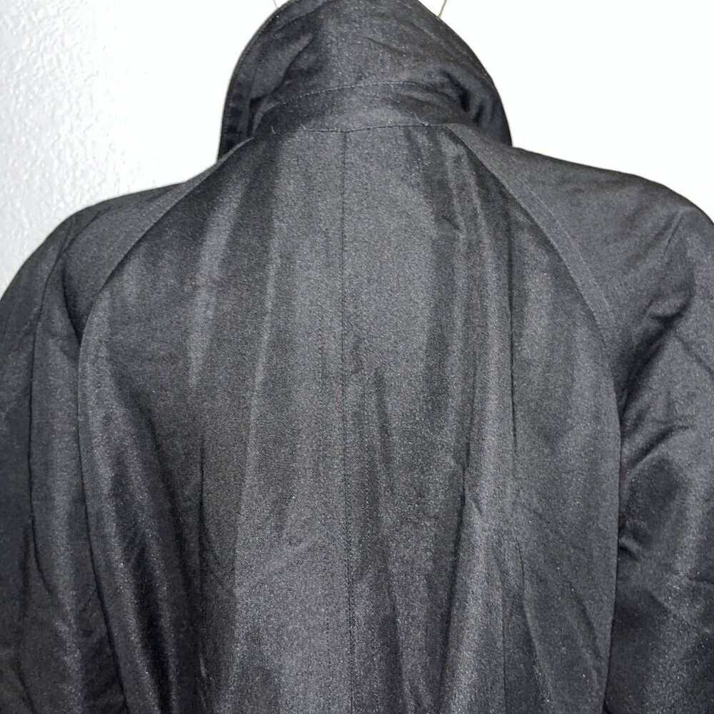 VINTAGE 80'S MONDI LONG BLACK DUSTER TRENCH COAT - MADE IN W. GERMANY - EUC - 36 - Picture 8 of 14
